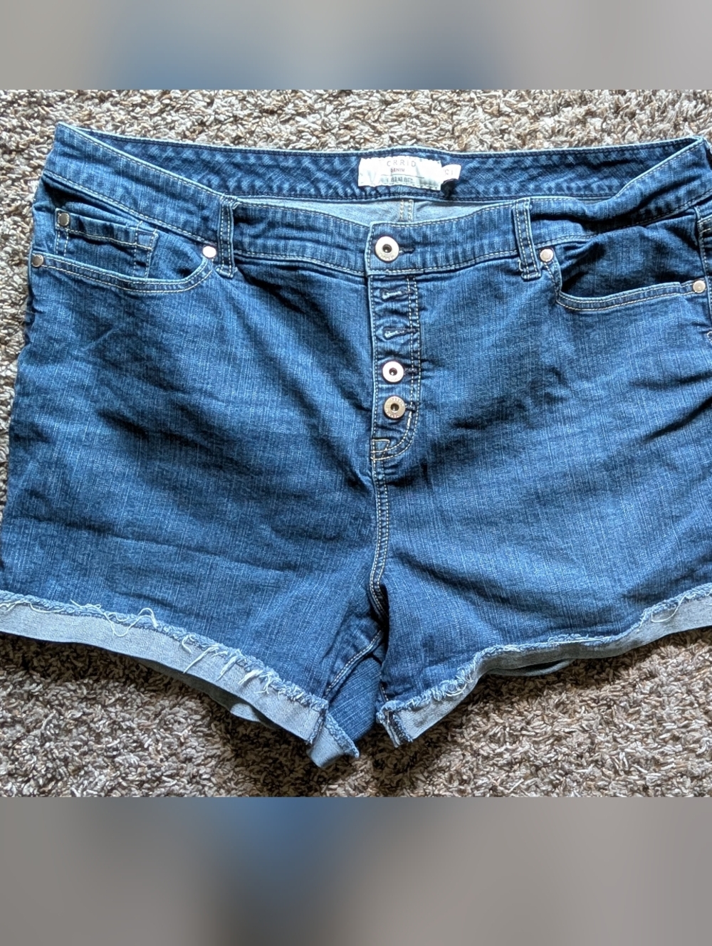 Torrid Blue Button-Front Denim Shorts